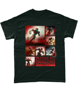 There be Dragons Tshirt Mock up