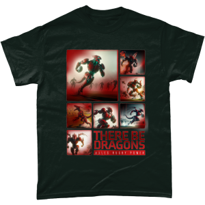 There be Dragons Tshirt Mock up